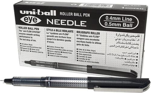 Roller Ball Uniball Bolígrafo Ub-185 0,5mm Needle Colores Color De La Tinta Negro Color Del Exterior Eye
