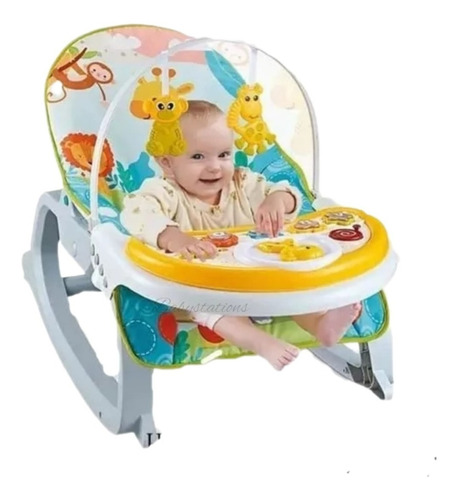 Silla Mecedora Vibradora Musical Antirreflujo Para Bebe 