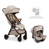 Coche Bebe Nuna Ultracompacto + Huevito Hazelwood Color Crema