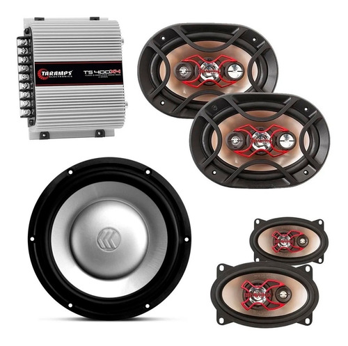 Kit 4 Alto Falantes Bravox + Subwoofer 10 Polegadas + Módulo