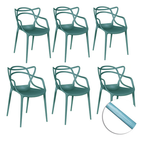 6 Cadeiras De Jantar Allegra Verde Mostruário No Estado 