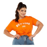 T-shirt Feminina Camiseta Plus Size New York Estampada