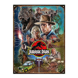 Cartel De Chapa Vintage Jurassic Park Dinosaurios 30x40cm