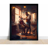 Quadros Barbearia Cabeleireiro Corte Moldurado A3 45x33 Cm