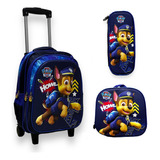 Set X3 Maleta Rueda Paw Patrol Grande + Lonchera + Cartucher