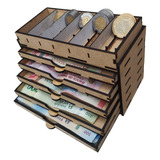 Mini Caja Organizadora De Dinero, Monedas Y Billetes