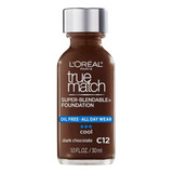 Base De Maquillaje L'oréal Paris True Match 71249220337.0 Tono C12 Dark Chocolate - 30ml 30g