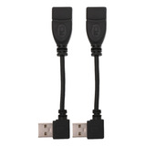 Un Par 90 Grados Ángulo Usb 2.0 Macho A Hembra H / M Cables