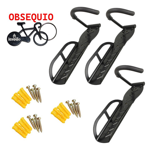 Soporte Pared Bicicleta Rack 3 Unid Original 30 Kg +obsequio