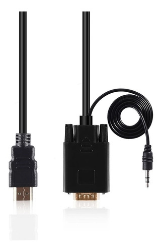 Kit 10 Cabo Conversor Hdmi Macho P/ Vga Macho 1.80 M Banhado