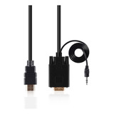 Kit 10 Cabo Conversor Hdmi Macho P/ Vga Macho 1.80 M Banhado