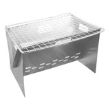 Estufa Camping Acero Inox Plegable Portátil Con Parrilla.h