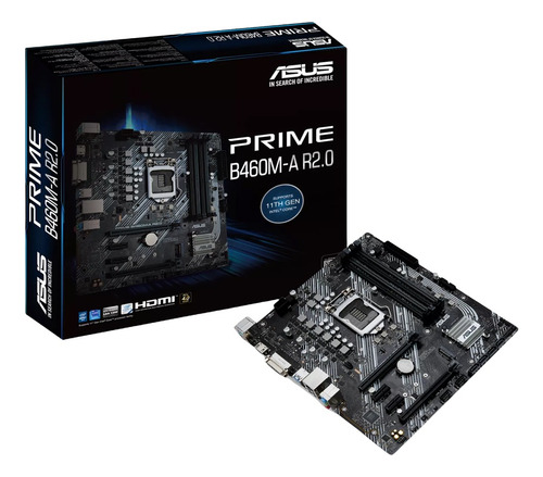 Motherboard Asus Prime B460m-a R2.0 Intel S1200 Color Negro