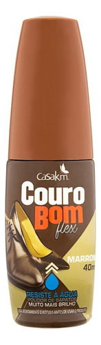 Polidor De Sapato Líquido Marrom Couro Bom Flex Frasco 40ml