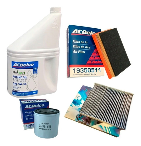 Kit Filtros Service Completo + Aceite Prisma 1.4 2018 2019