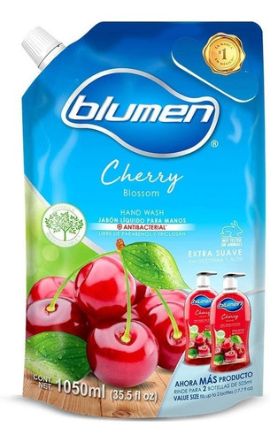 Jabón Líquido De Manos Blumen Cherry Blossom Repuesto 1.05 L