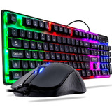 Teclado Gamer Led Rgb Pc Para Jogo Kit Gamer Teclado E Mouse