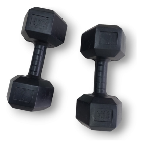 Set Mancuernas 8 Kg Par X 2 Pesas Hexagonales Pvc Gimnasio 