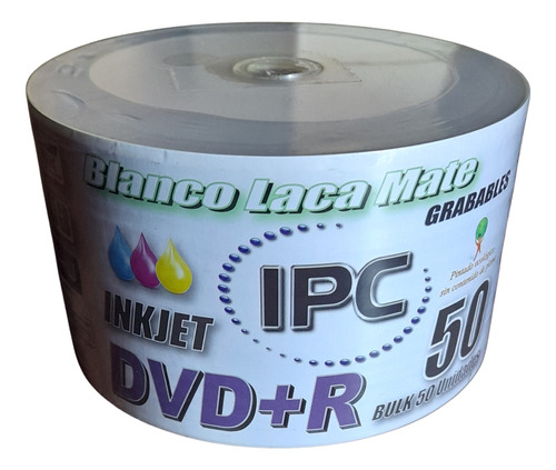 Dvd+r Ipc Printable Laca Mate Bulk 50 Unidades
