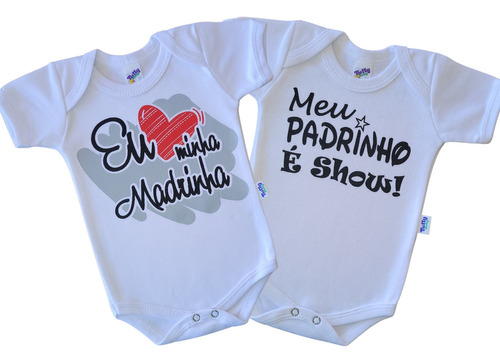 Kit 2 Bodies Madrinha E Padrinho 100% Algodão Personalizado