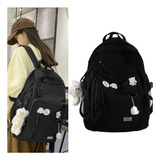 Mochila Escolar Harajuku Para Niñas Y Mujeres, Mochila Con M