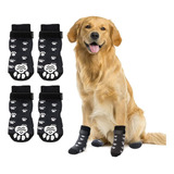 4 Piezas De Calcetines Antideslizantes Para Perros Con Prote