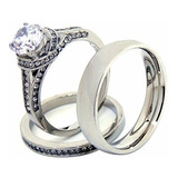 Anillos Pareja Acero Cz Boda