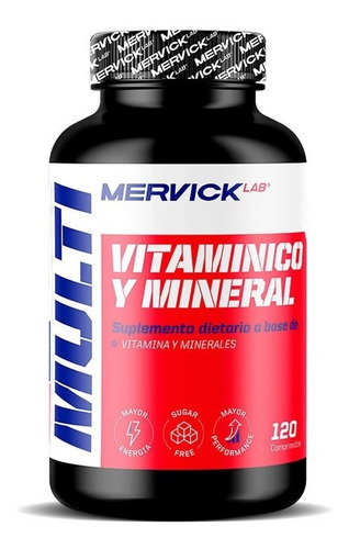 Multivitaminico Mervick 120 Comp Vitaminas Mineralales A E D K B1 B12 B2 B6 C Biotina Zinc Magnesio Calcio