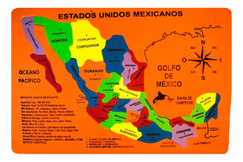 Rompecabezas Foami Didactic Mapa De México Fomi Pack  5 