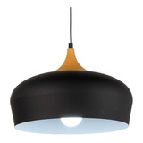 Colgante Nyx Negro Moderna Nordica Madera 36cm Apto Led Lk