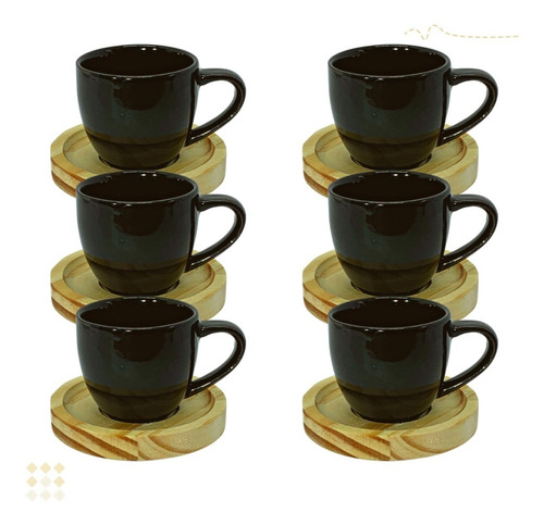 Jogo Xicaras Colorida Porcelana Cafe Expresso 95ml 12 Peças