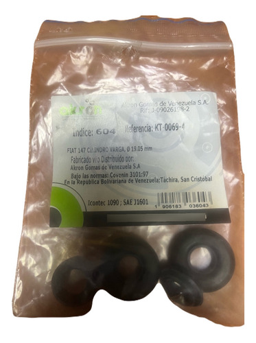 Kit Goma Cilindro Bomba Frenos  19.05mm  Fiat 147  604 Foto 2