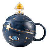 Bonita Taza De Astronauta Con Tapa Y Cuchara, Kawaii Cup Nov