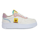 Tenis Choclo Bob Esponja Abob Latte Y Multicolor Para Mujer