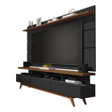 Rack E Painel Germai Vivare Wood 1.8 Black/freijo Tv 72''