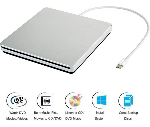 Grabador De Dvd/lector De Cd Externo Usb 3.0 Delgado Para Pc