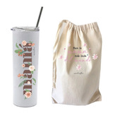 Vaso Térmico Personalizado Día De La Madre + Sorbete + Bolsa