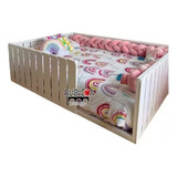 Cama Montessori Cuna Infantil Madera Solida De Pino 130x70cm