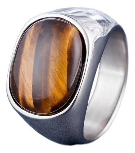 Anillos De Piedras Marrones De Ojo De Tigre For Hombres