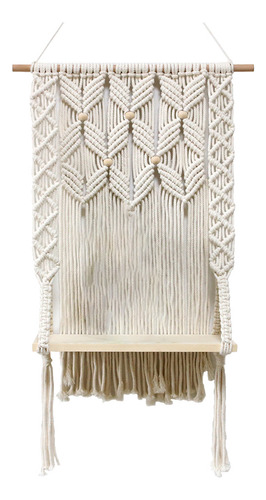 Estante Colgante De Pared De Macramé, Decoración Rústica Y P