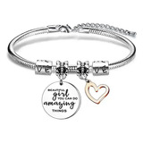 Pulsera Brazalete Acero Inoxidable Dijes Beautiful Girl Love