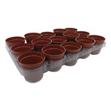 150 Mini Vaso Pote 6 Marrom E 10 Suportes Plástico Suculenta