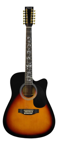 Guitarra Electroacústica Mccartney Bfg-4117c 12 Cuerdas Sb Color Sunburst Material Del Diapasón Otros Orientación De La Mano Diestro