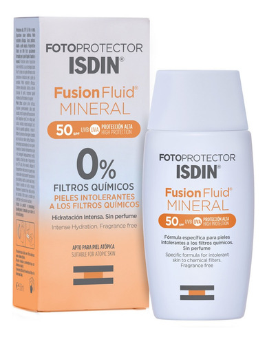 Fotoprotector Fusion Fluid Mineral Spf 50 Isdin X 50 Ml