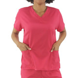 Camisa Scrub Basic -  Rosa Pink Em Gabardine Feminino