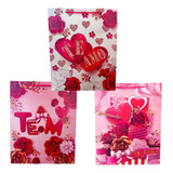 Pack 12 Bolsas Papel Regalos Amor Día Enamorados Grandes