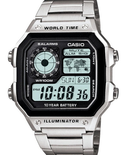 Reloj Casio Ae-1200whd-1av. World Time. Illuminator