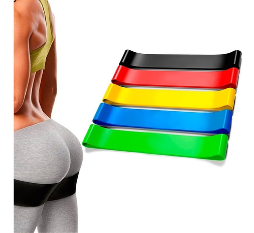 Set Kit De 5 Bandas Resistencia De Entrenamiento Latex Gym