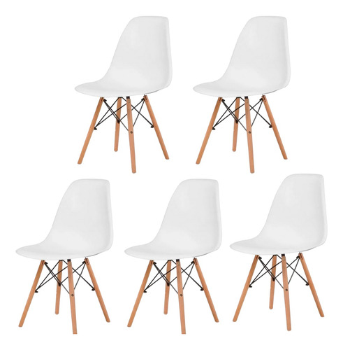 Silla Eames Moderna 5pz Minimalista Para Comedor Y Oficina