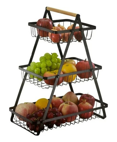 Organizador  Cesta De Frutas Y Verduras Tres Niveles Frutero